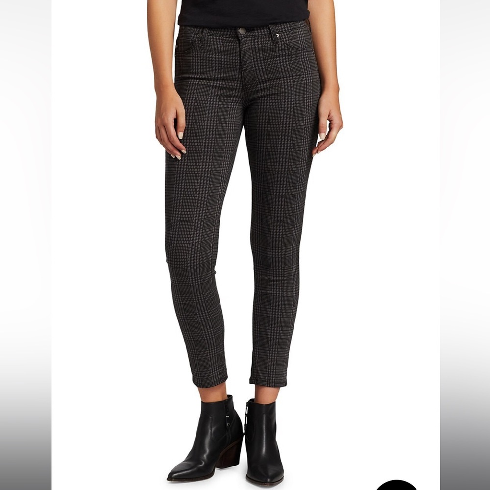 AG Prima Plaid Mid-Rise Ankle Cigarette Jeans